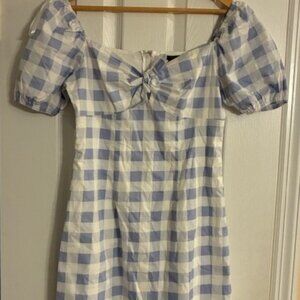 City Triangles Lavender White Plaid Y2K Vtg Festival Country Mini Dress Size M